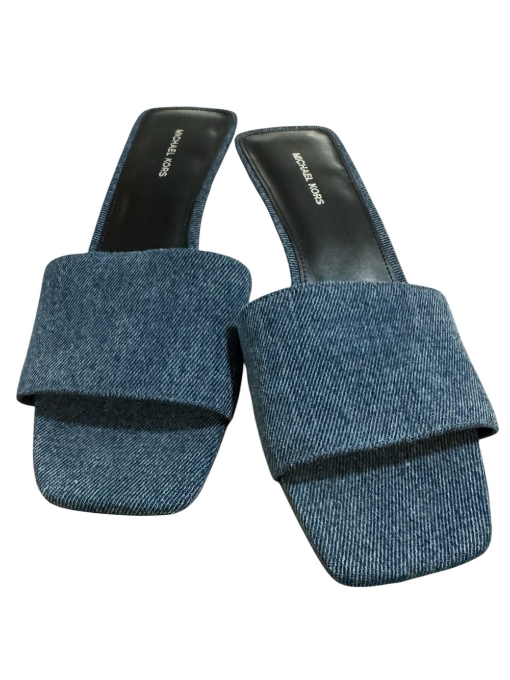 MICHAEL Michael Kors Denim Merriam kitten heel sandal sz 8.5